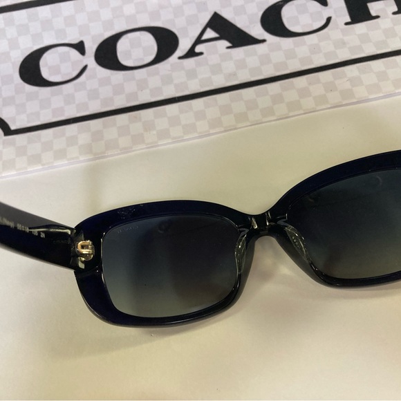 New Coach HC8161F L563 51104L Dark Navy Blue with Silver C’s Sunglasses. - Picture 10 of 12